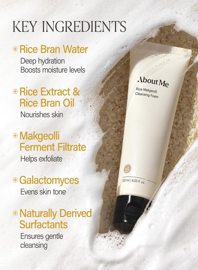 About Me Rice Makgeolli Cleansing Foam – Korean Traditional Fermentation Face Wash for Sensitive Skin – Daily pH Balanced Cleansing with Rice Bran Water – Korean Skin Care – 4.06oz, 120ml - Image 5